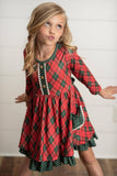 Plaid Ruffle Holiday Christmas Dress