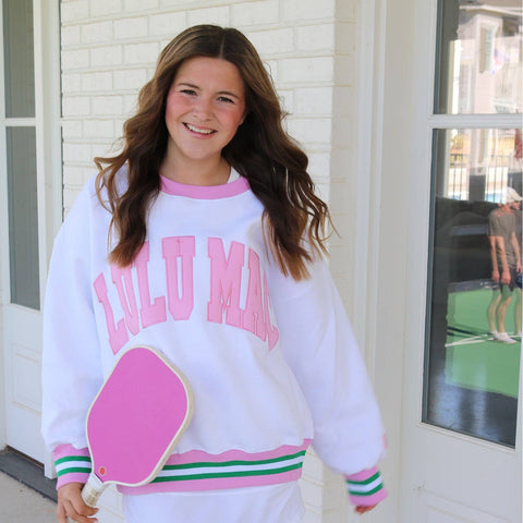 Lulu Mac Sweatshirt White & Pink