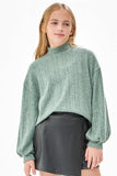 Mock Neck Cable Knit Sweater