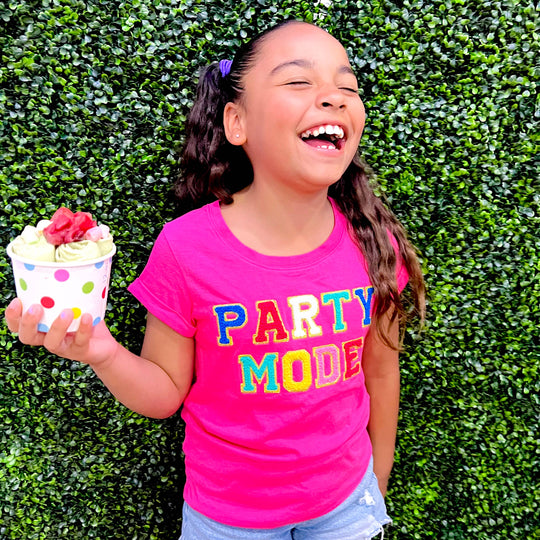 Party Mode Chenille Applique Tee