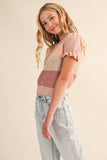 Stripe Puff Sleeve Sweater