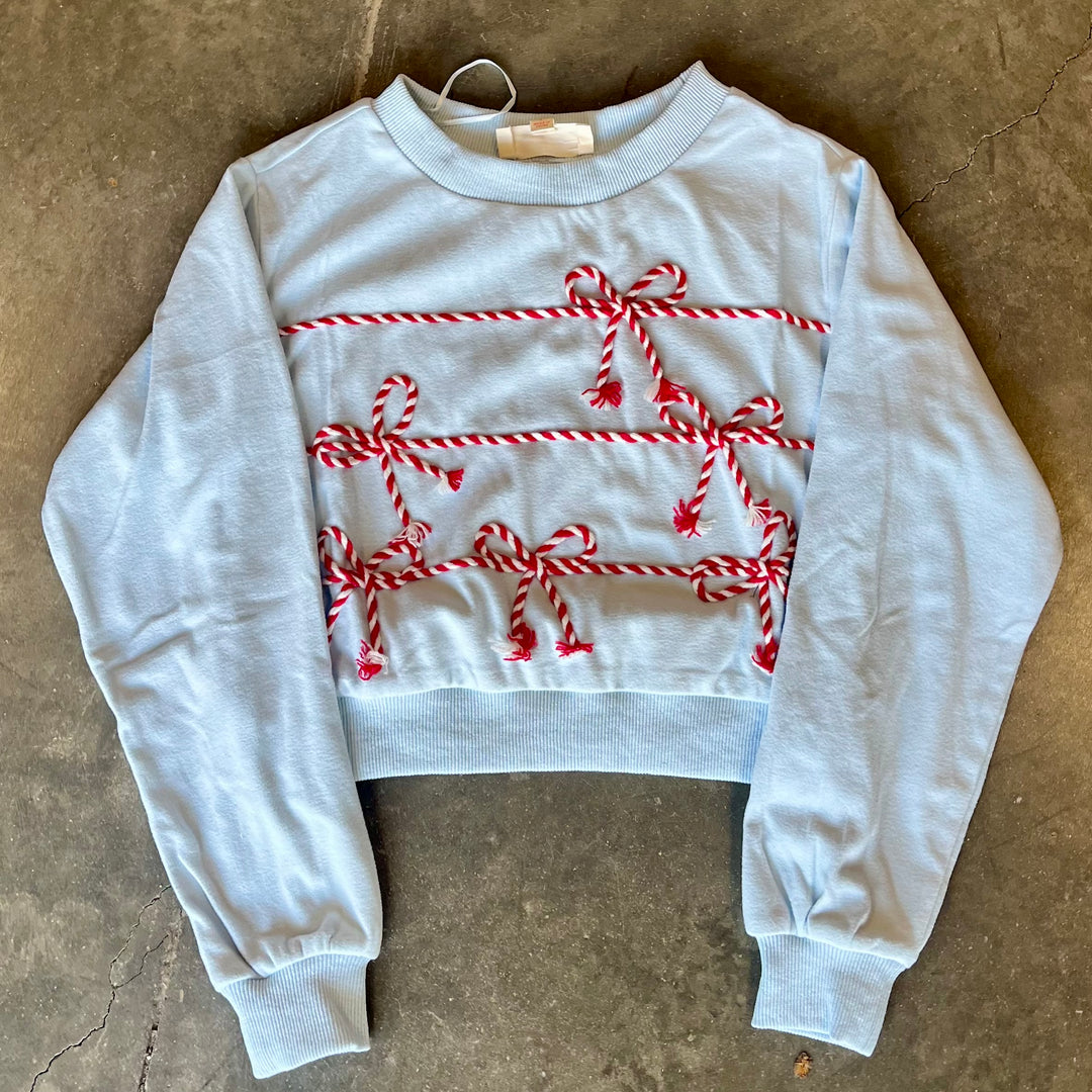 Peppermint Bow Sweatshirt