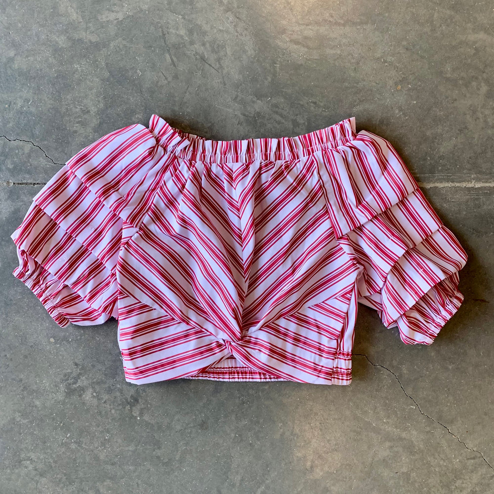 Habitual Jagger Ruched Sleeve Top