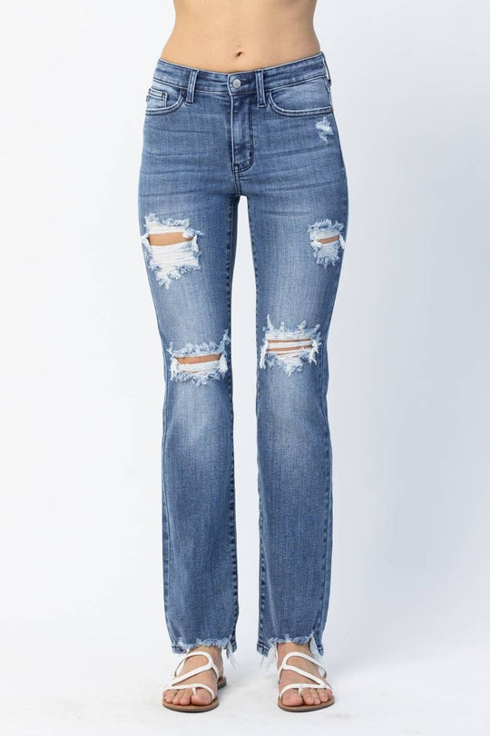 Judy Blue Distressed Straight Jean