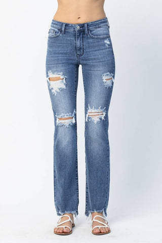 Judy Blue Distressed Straight Jean