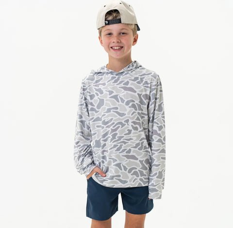 Burlebo Youth White Camo Perfomance Hoodie