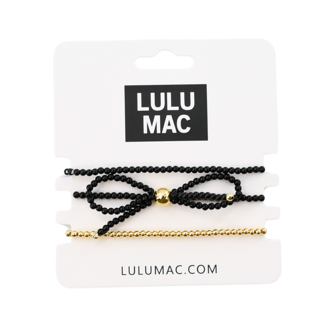 Lulu Mac Bow Bracelet Set Black
