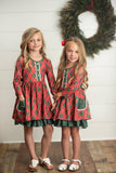 Plaid Ruffle Holiday Christmas Dress