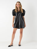 Emily McCarthy Vegan Leather Hampton Mini Dress