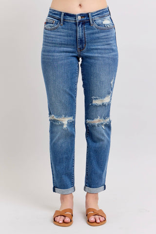Judy Blue Vintage Wash Boyfriend Jeans