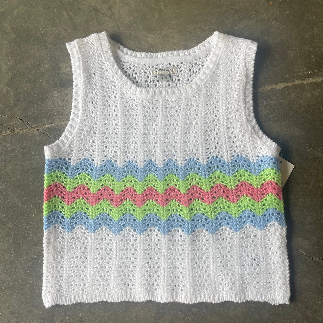 Wavy Stripe Crochet Tank