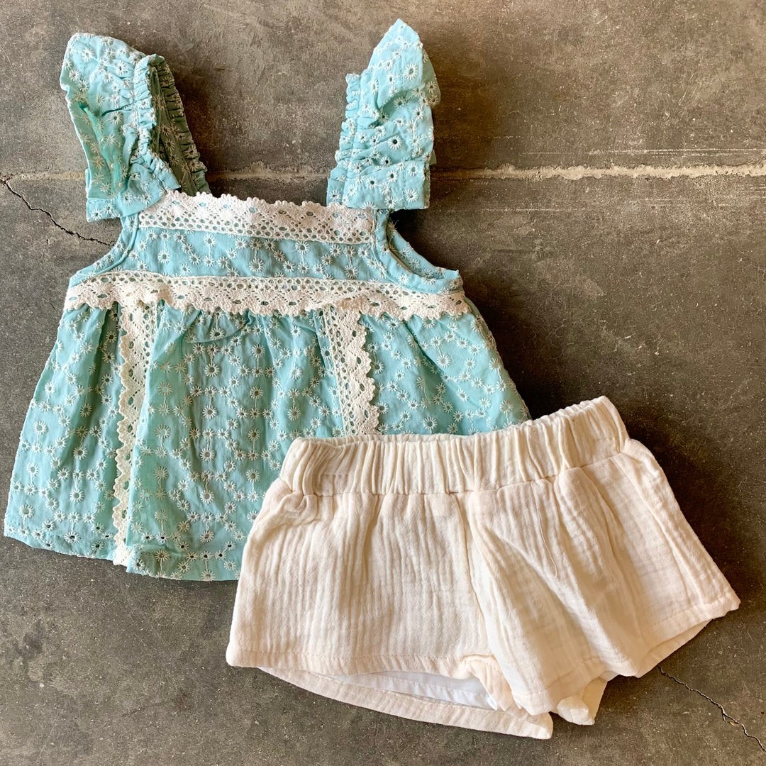 Eyelet Short Set