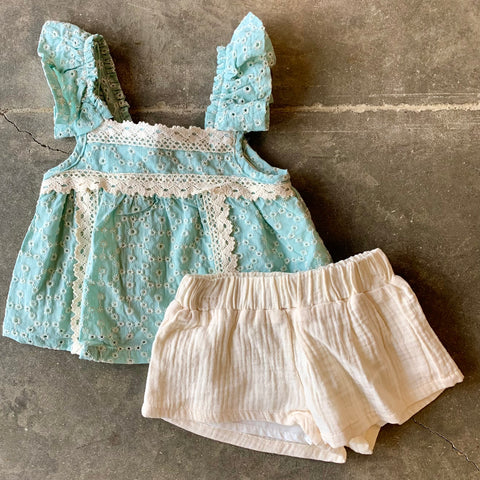 Eyelet Short Set