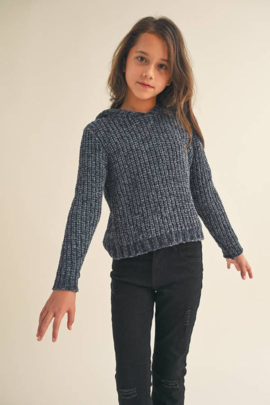 Hooded Chenille Sweater