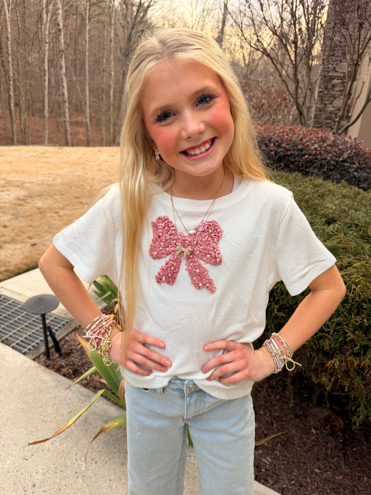 Pearl Detail Bow Shirt