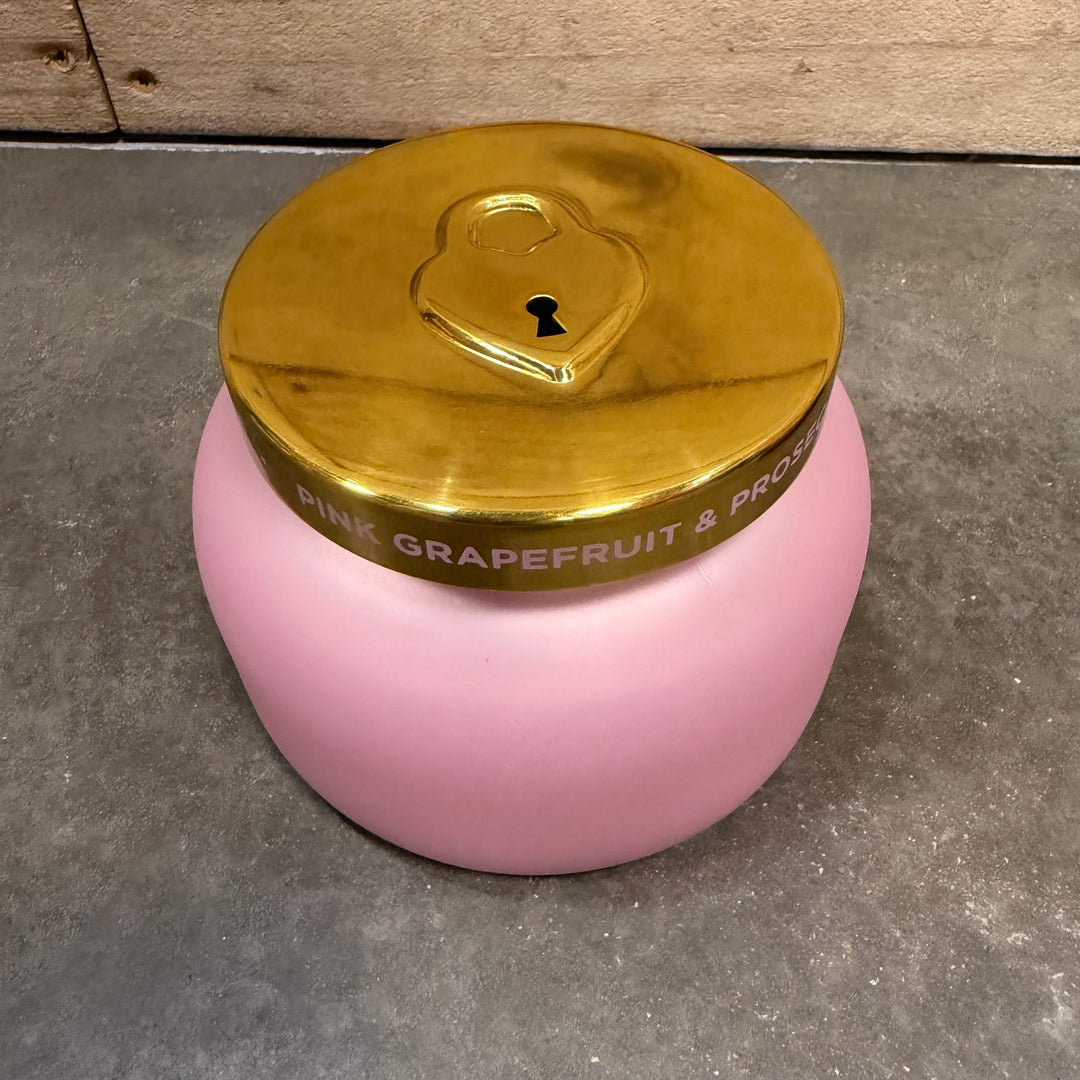 Pink Grapefruit &amp; Prosecco Love Lock Candle 19 oz