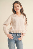 Raglan Lace Trim Blouse