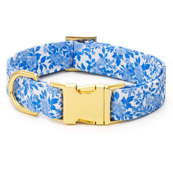 Blue Roses Spring Dog Collar