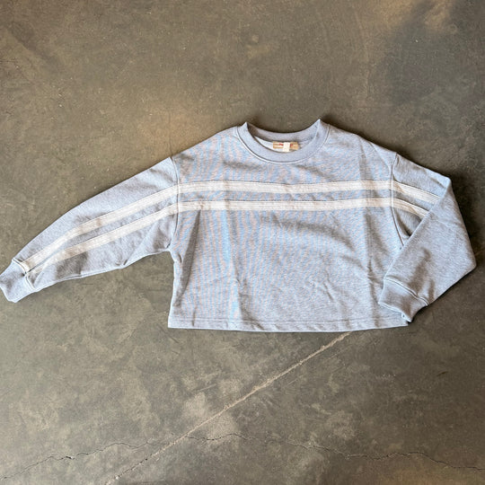 Lace Trim Cropped Sweatshirt
