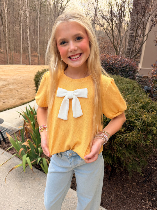 Contrast Bow Detail Top