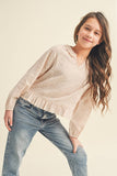 Raglan Lace Trim Blouse