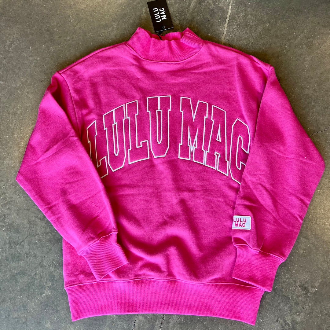 Lulu Mac Hot Pink Mock Neck Sweatshirt