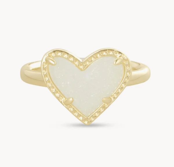 Ari Heart Gold Band Ring