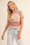 Stripe Puff Sleeve Sweater