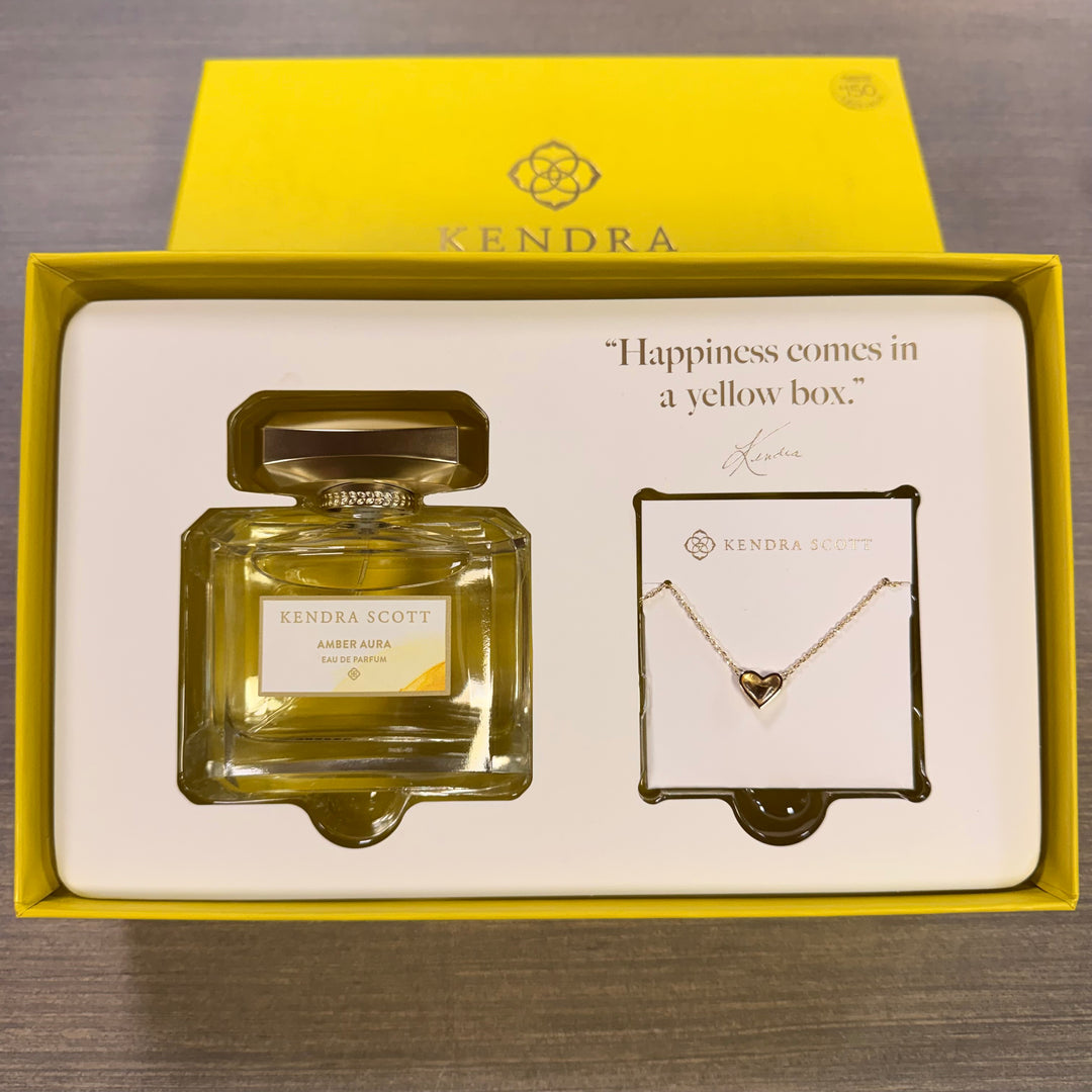 Framed Ari Heart Necklace + 75 ml Amber Aura Perfume
