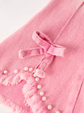 Pink Flare Bow Pearl Jeans