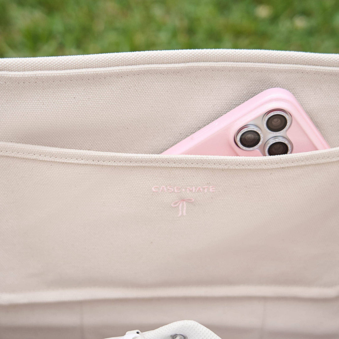 Case-Mate Canvas Tote: Ballet Pink Bow