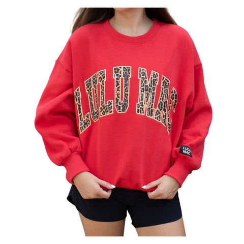 Lulu Mac Sweatshirt Red & Leopard