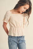 Peplum Eyelet Blouse