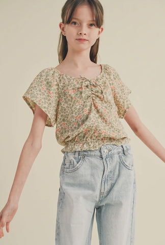 Cinched Floral Top