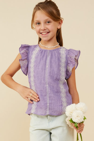 Lavender Ruffled Top