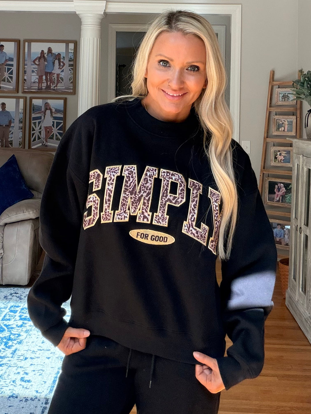 Simply Southern Leopard Mock Neck