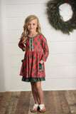 Plaid Ruffle Holiday Christmas Dress