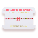 Red Bow Holiday Sprinkle Bracelet