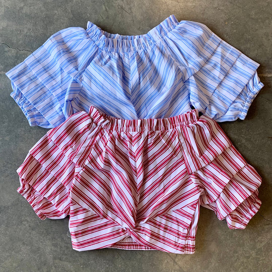 Habitual Jagger Ruched Sleeve Top