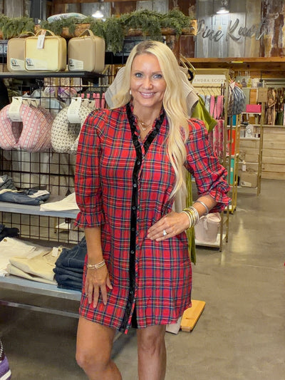 Simply Southern Holiday Button Up Dress