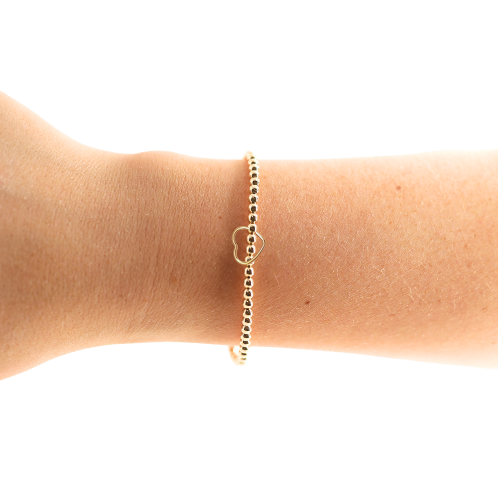 Wire Heart Charm Bracelet
