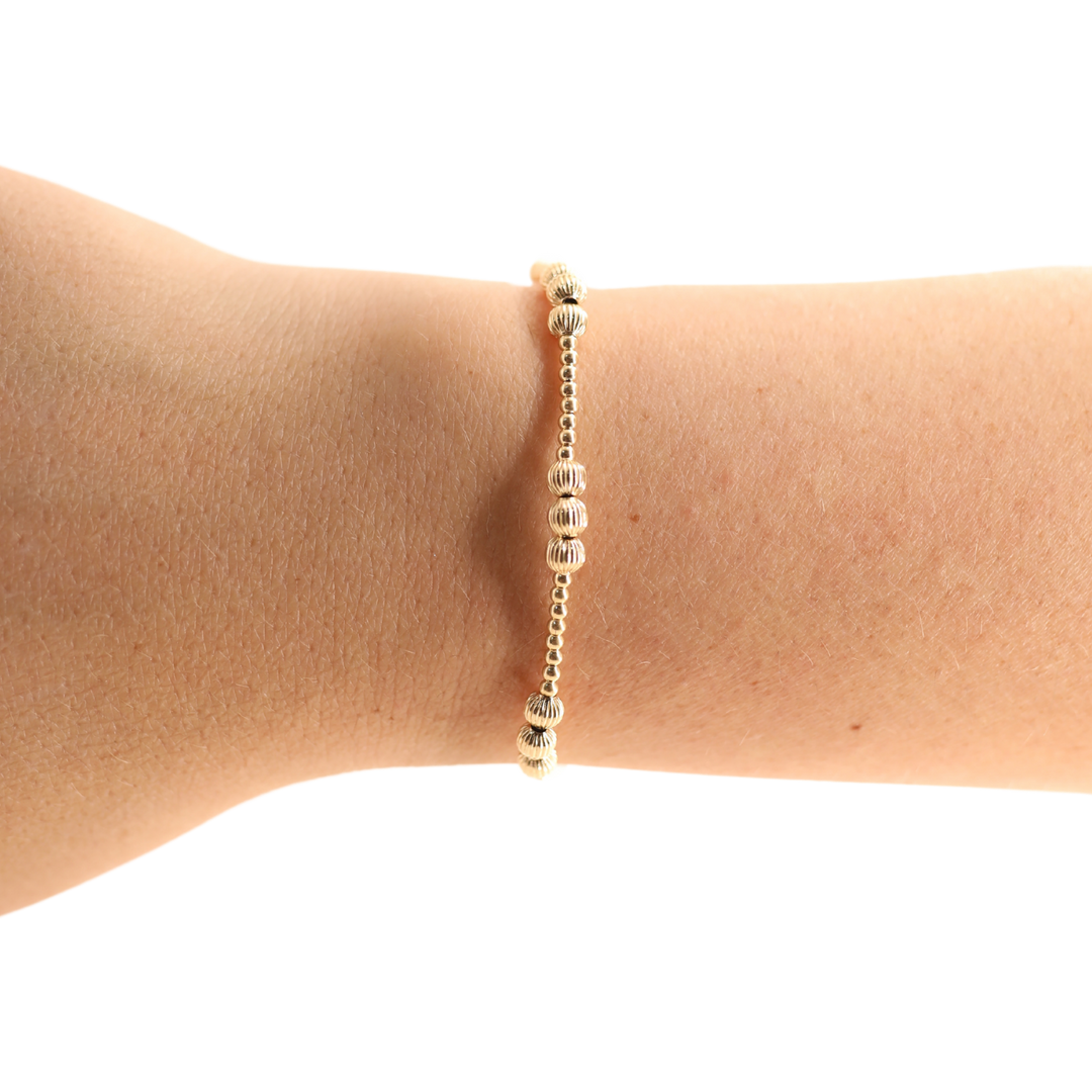 ILY Gold Fluted Bracelet