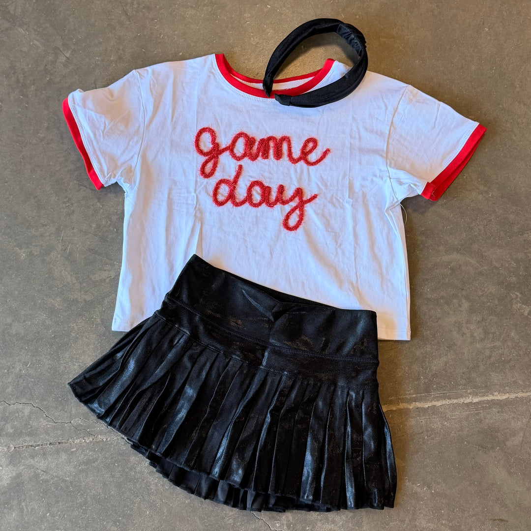 Pleated Shimmer Skort