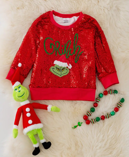 Sequin Grinch Sweatshirt