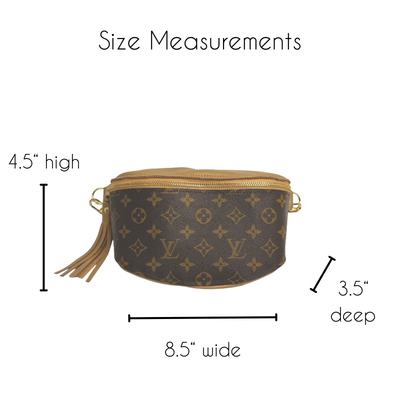 Britt Belt Bag in Black Leather | Upcycled LV Full Front
