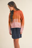 Color Block Cable Knit Sweater