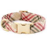 Eggnog Plaid Flannel Holiday Dog Collar