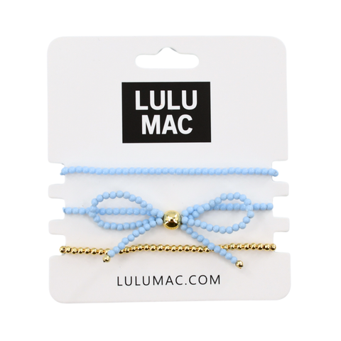 Lulu Mac Bow Bracelet Set Lt Blue