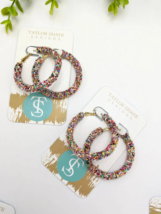 Glitter Hinge Hoops