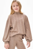 Mock Neck Cable Knit Sweater